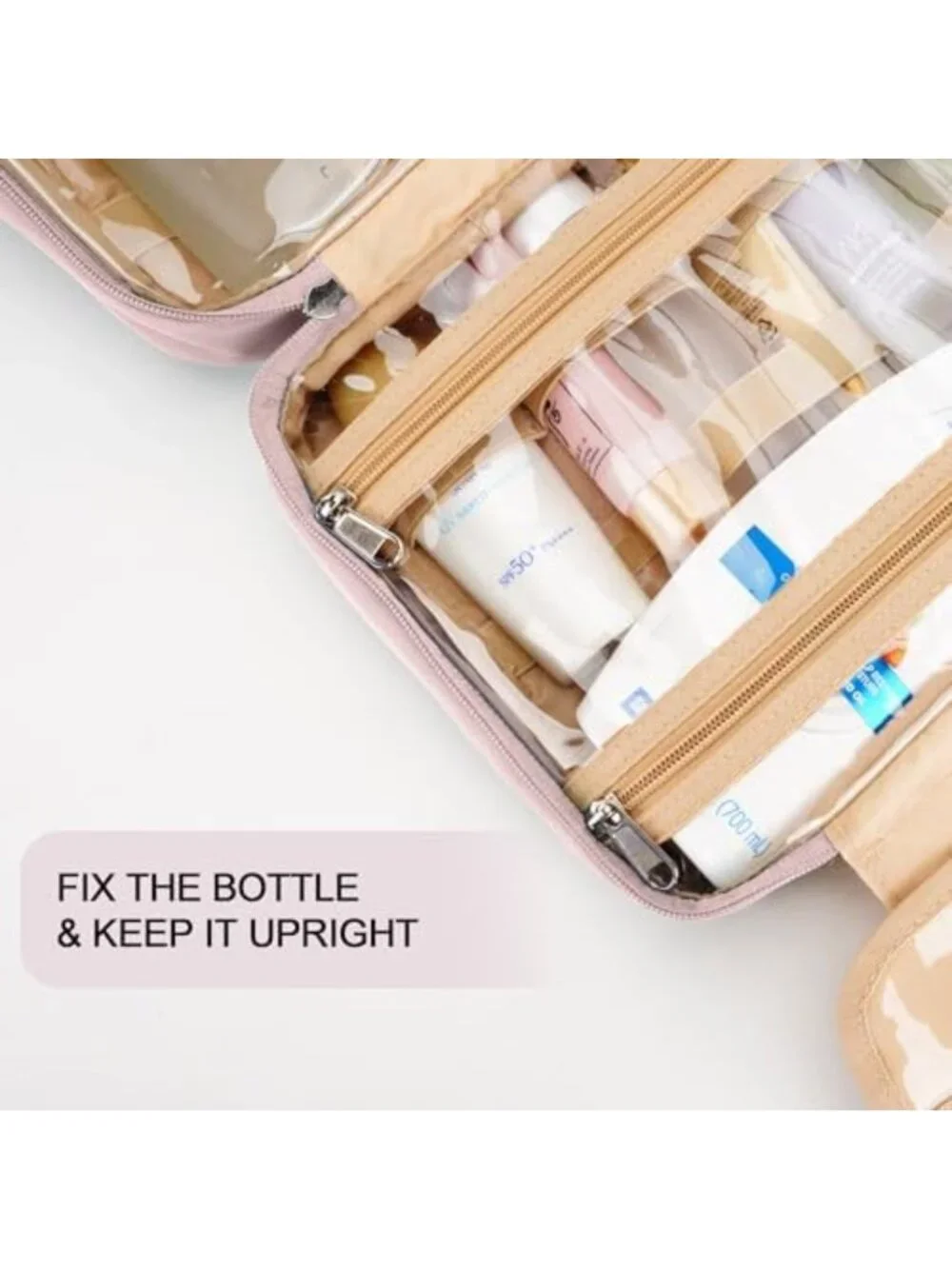 Medium Waterproof Travel Toiletry Bag with Jewelry Organizer & Trolley Belt